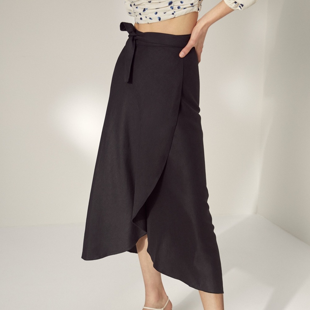 NWT Wilfred Eleta Linen Wrap Skirt